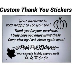 Custom Thank You Stickers with posh closet name - Fall Design